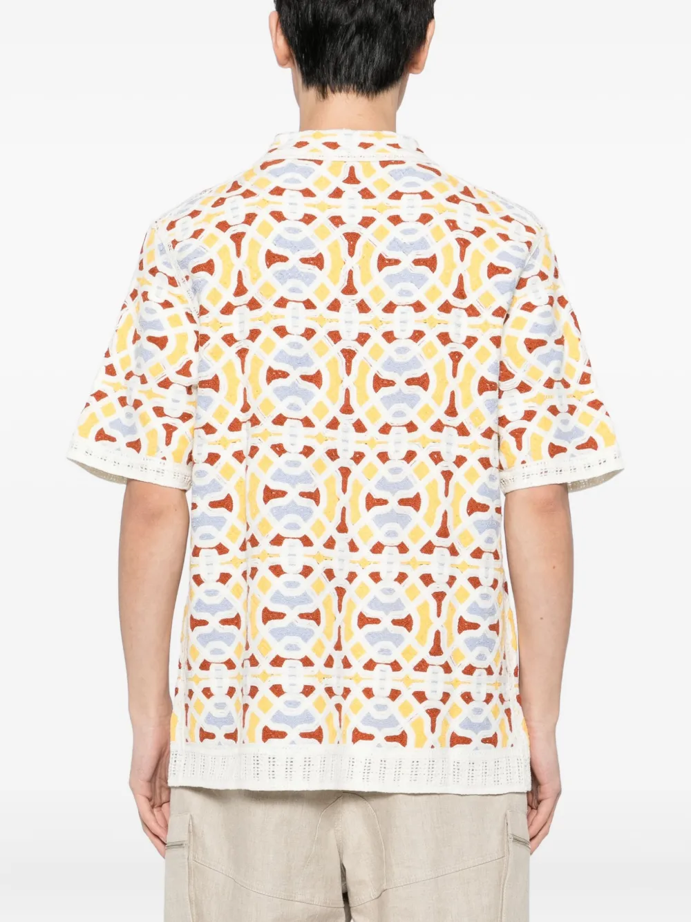 Wax London Dorset Geo Crochet Shirt In Multi