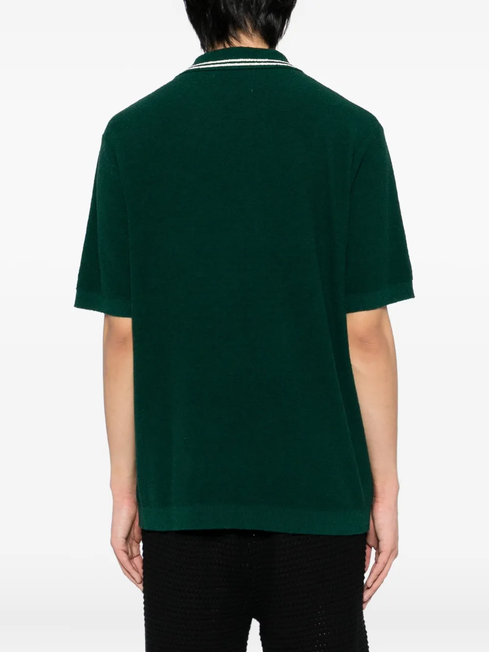 Wax London Boucle Short-sleeves Polo Shirt In Green