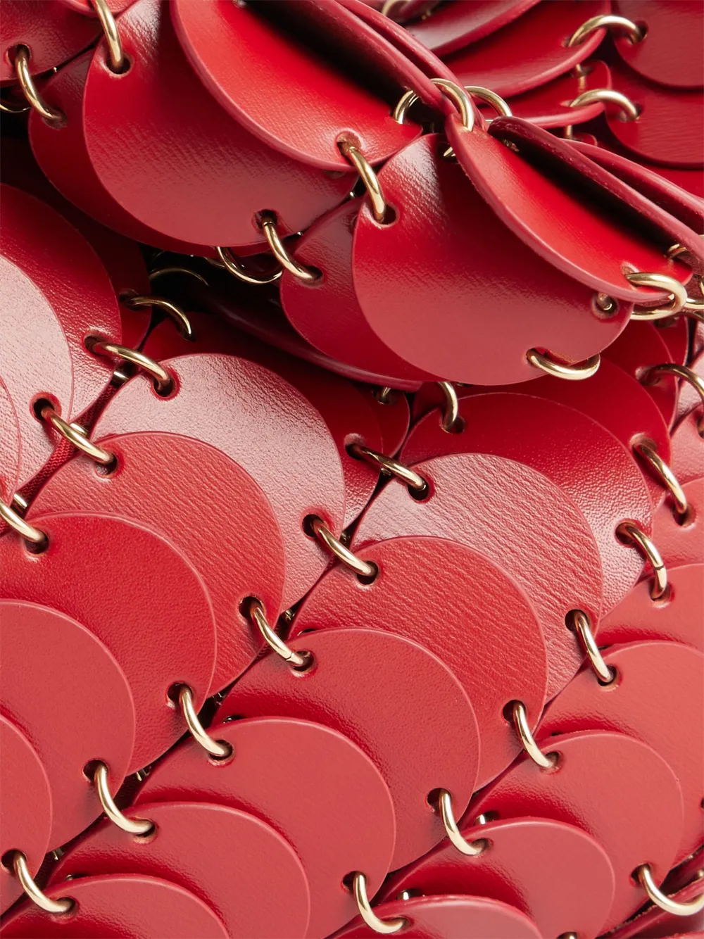 Rabanne Scale-pattern Leather Shoulder Bag In Red