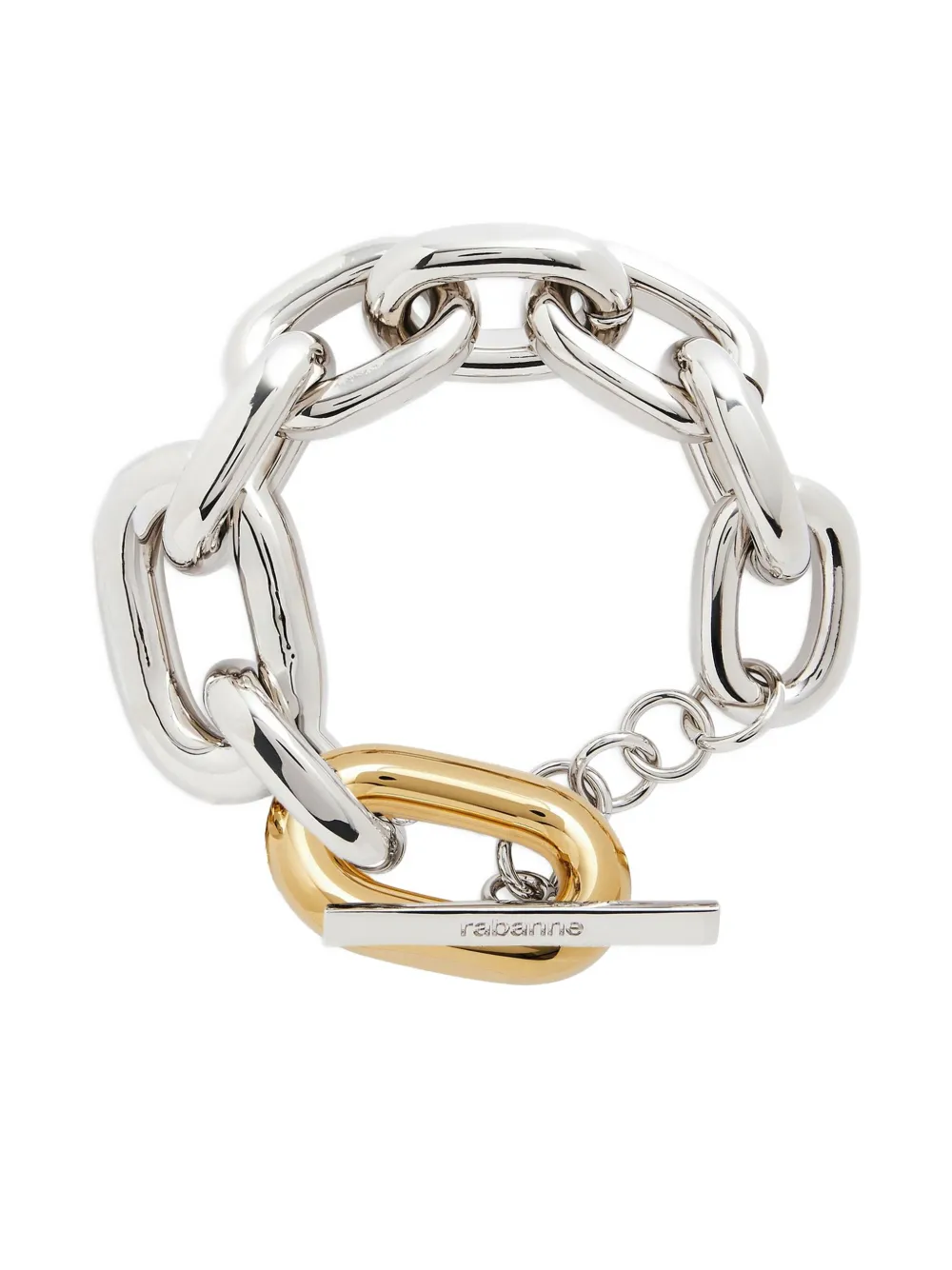 Rabanne Chain-link Oval-link Bracelet In Metallic