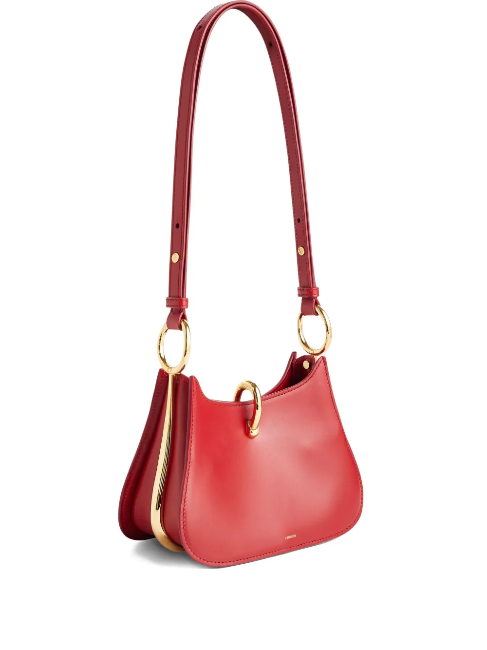 Rabanne Ring-detail Leather Shoulder Bag In Red