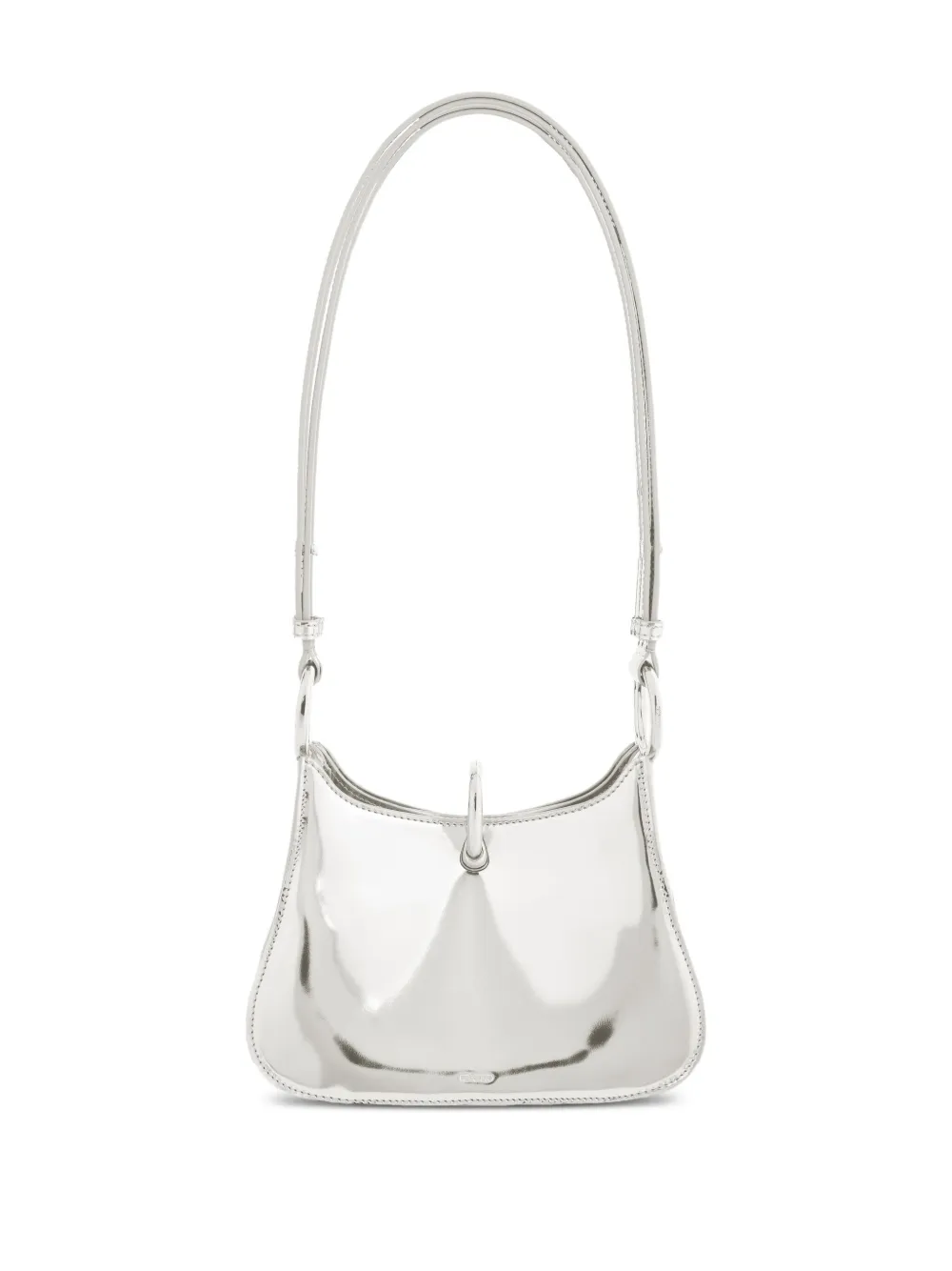 Rabanne Ring-detail Leather Shoulder Bag In Silver