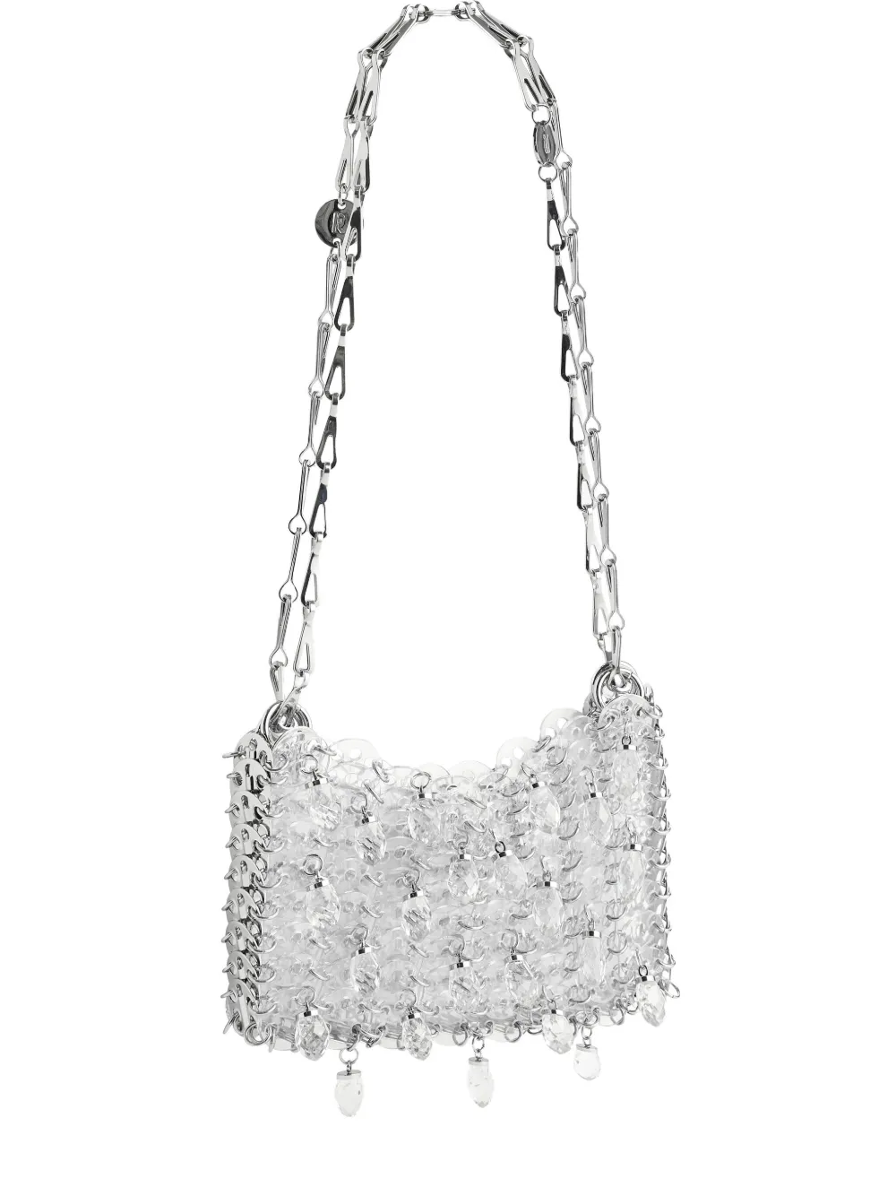 Rabanne mini crystal-resin chain cross body bag | Silver | Image 1