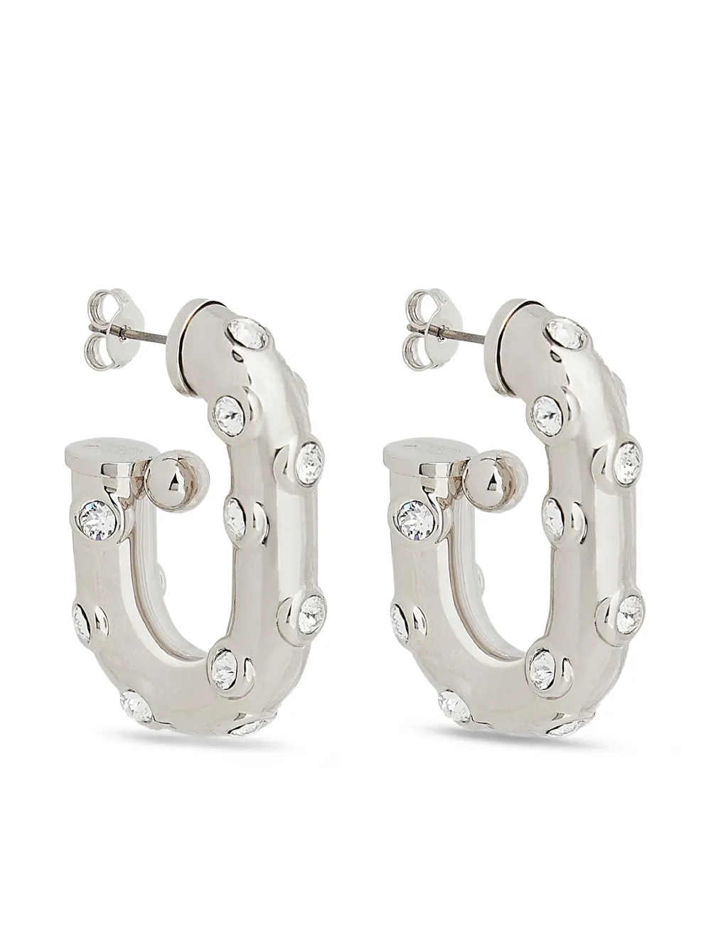 Rabanne XL Link rhinestones-embellished earrings | Silver | Image 1