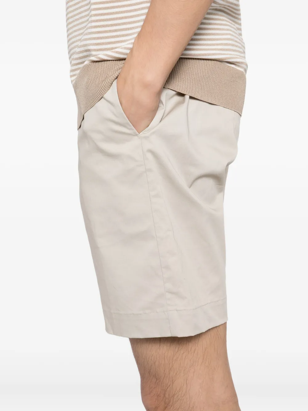 Raith Pecori Stretch-cotton Tailored Shorts In Neutral