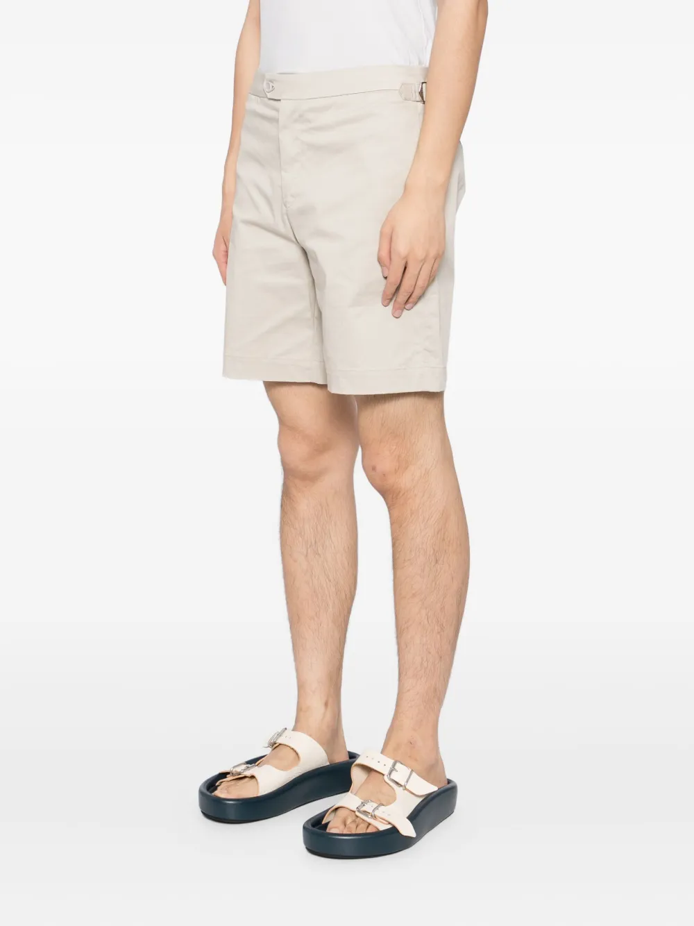 Raith Pecori Stretch-cotton Tailored Shorts In Neutral