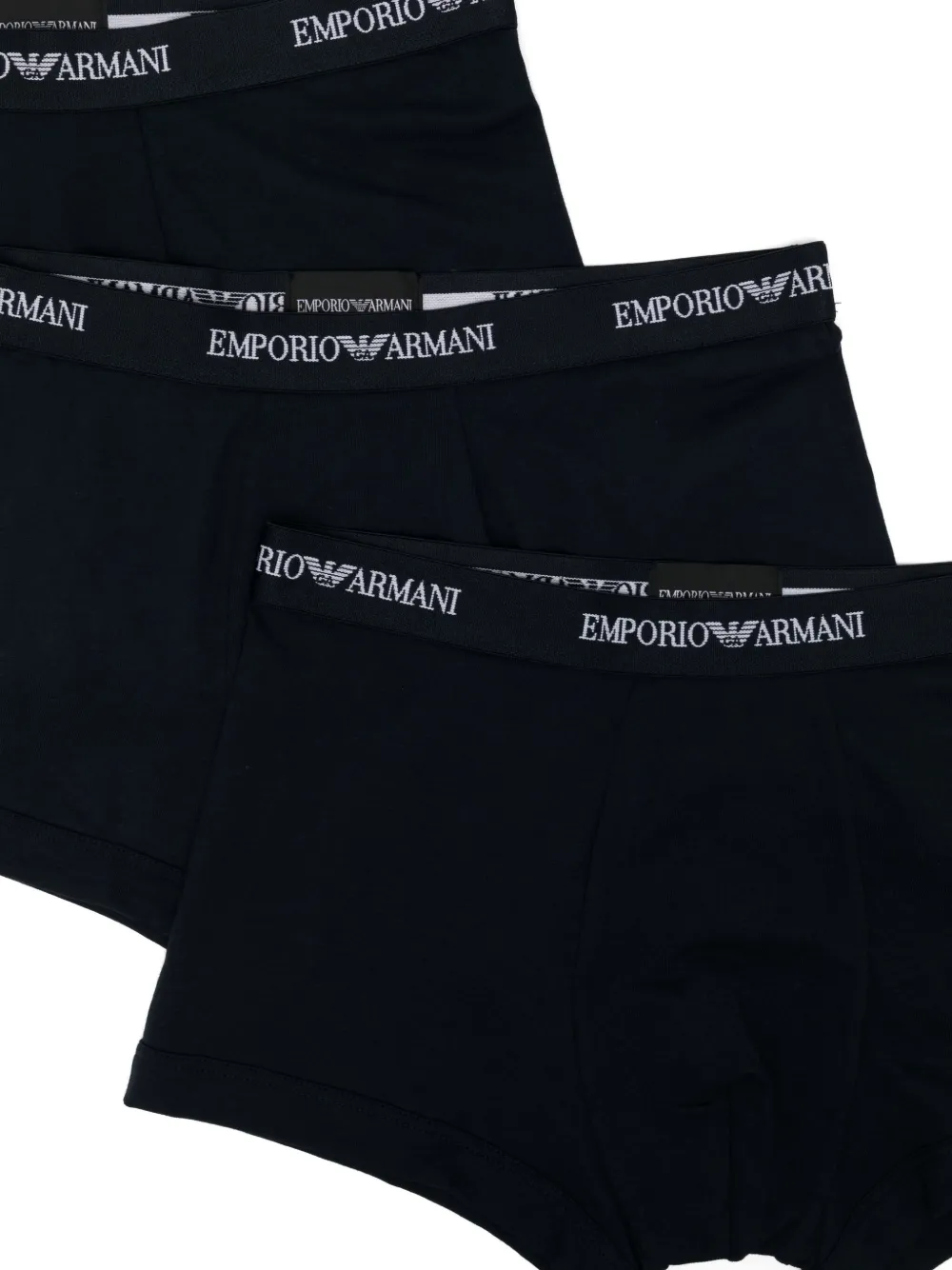 Emporio Armani Drie boxershorts met logoband Blauw