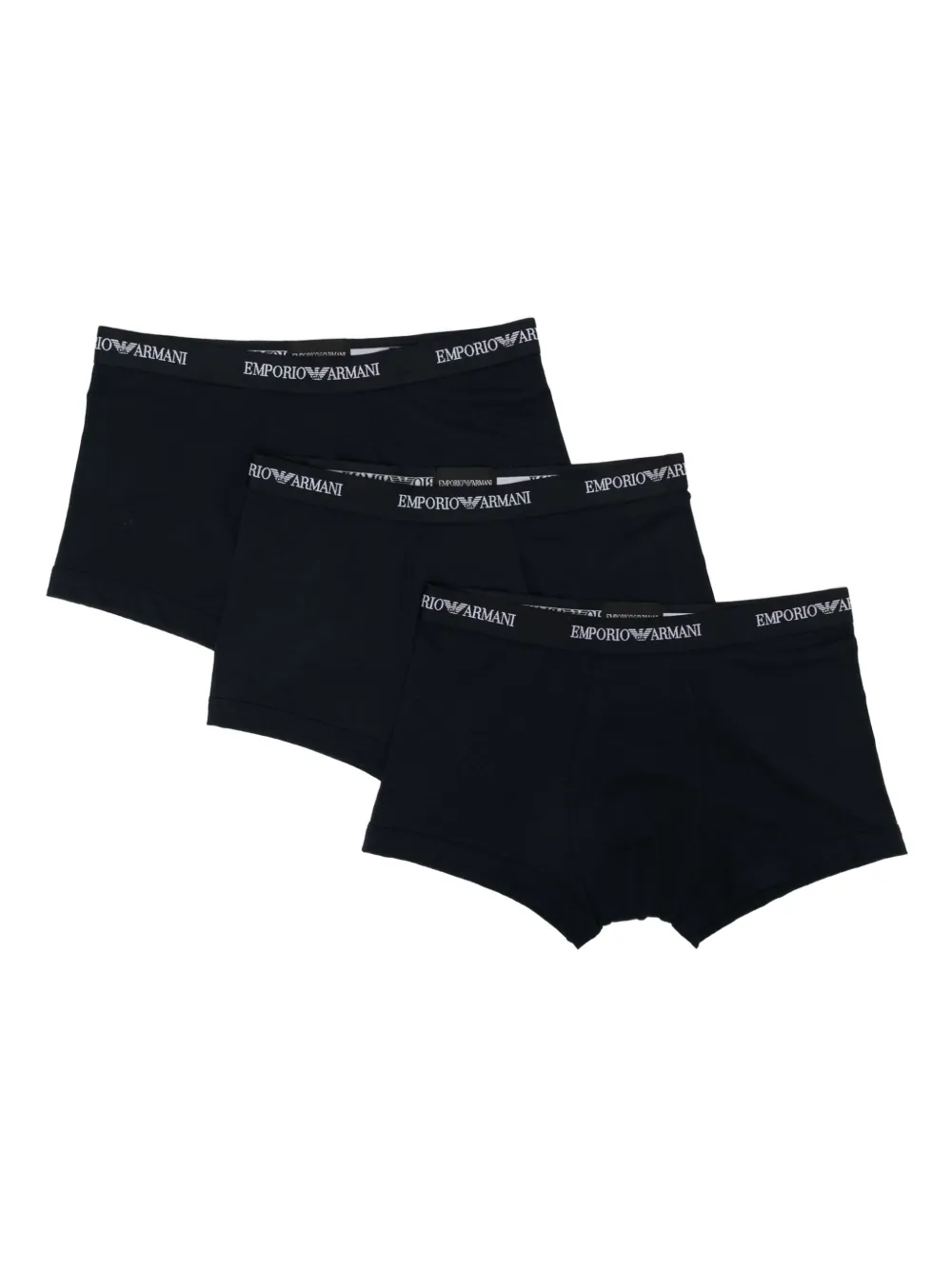 Emporio Armani Drie boxershorts met logoband Blauw