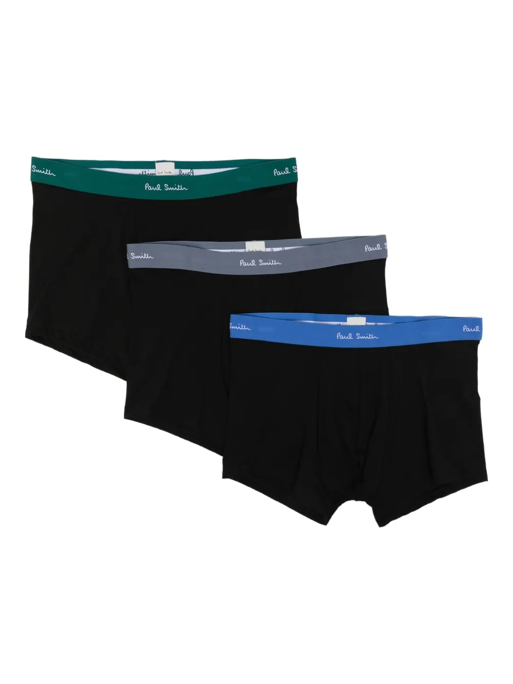 Paul Smith Drie boxershorts met logoband Zwart