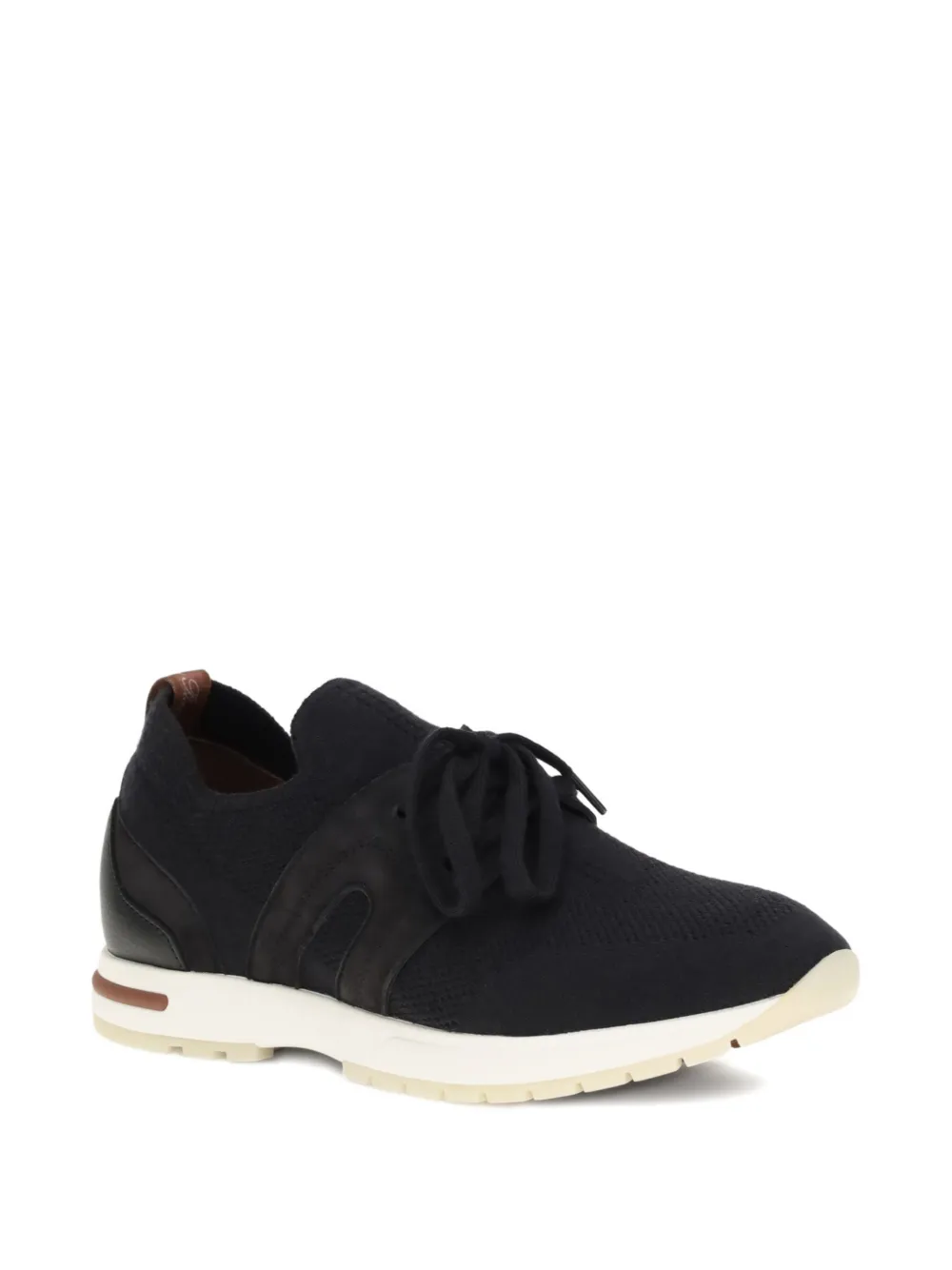 Loro Piana suede-panel sneakers - Zwart