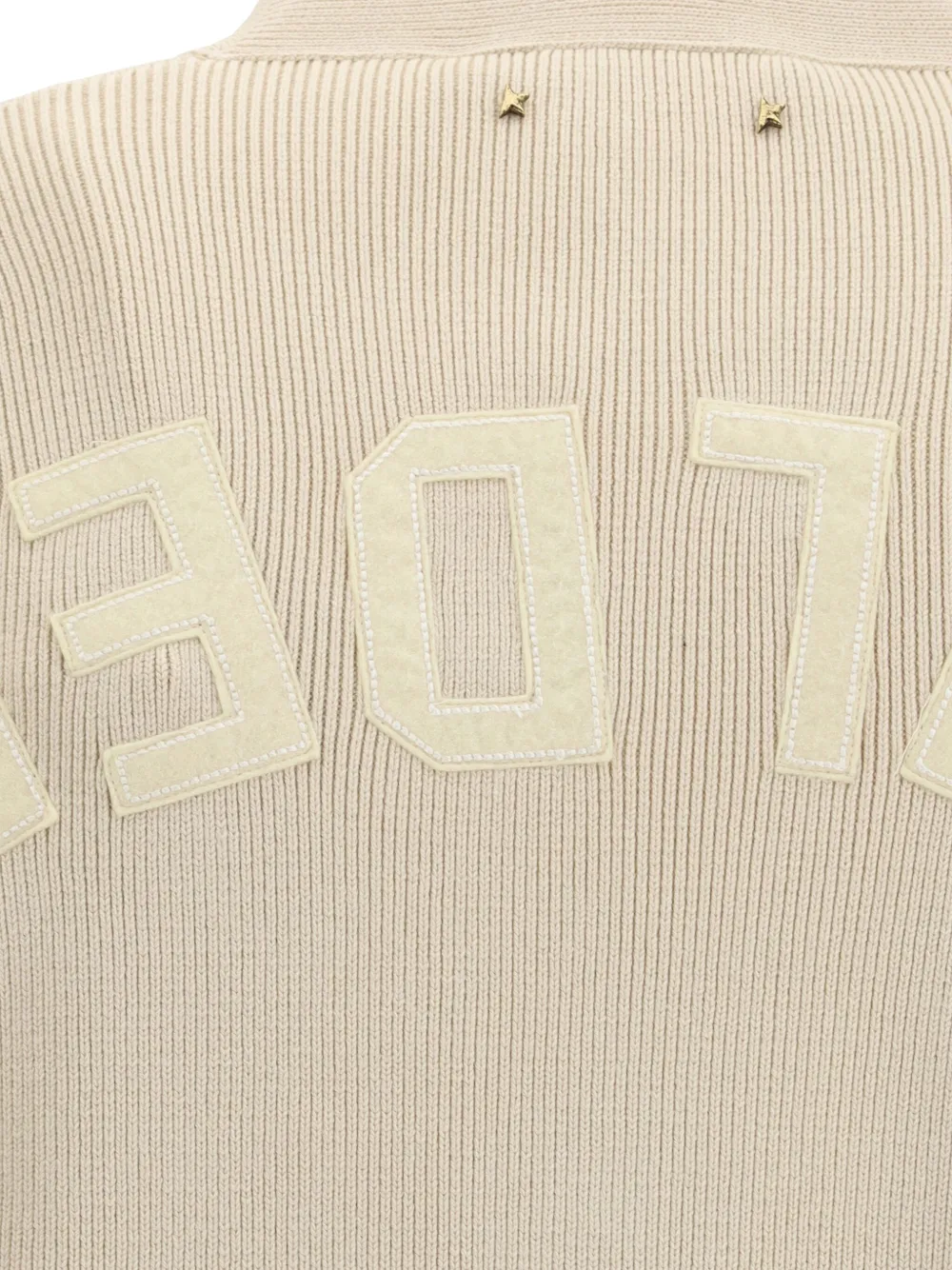 Golden Goose ribbed back-logo cardigan Beige