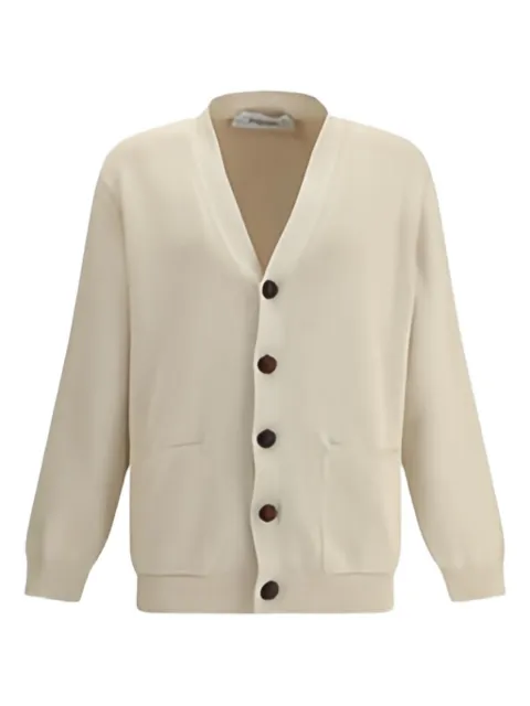 Golden Goose cardigan côtelé à logo