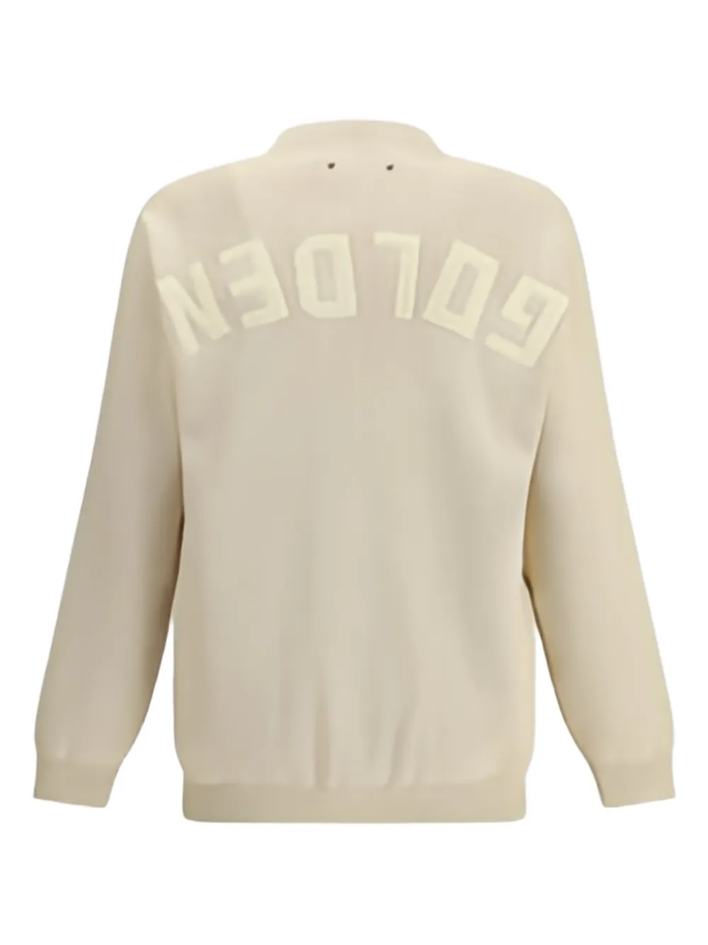 Golden Goose ribbed back-logo cardigan Beige