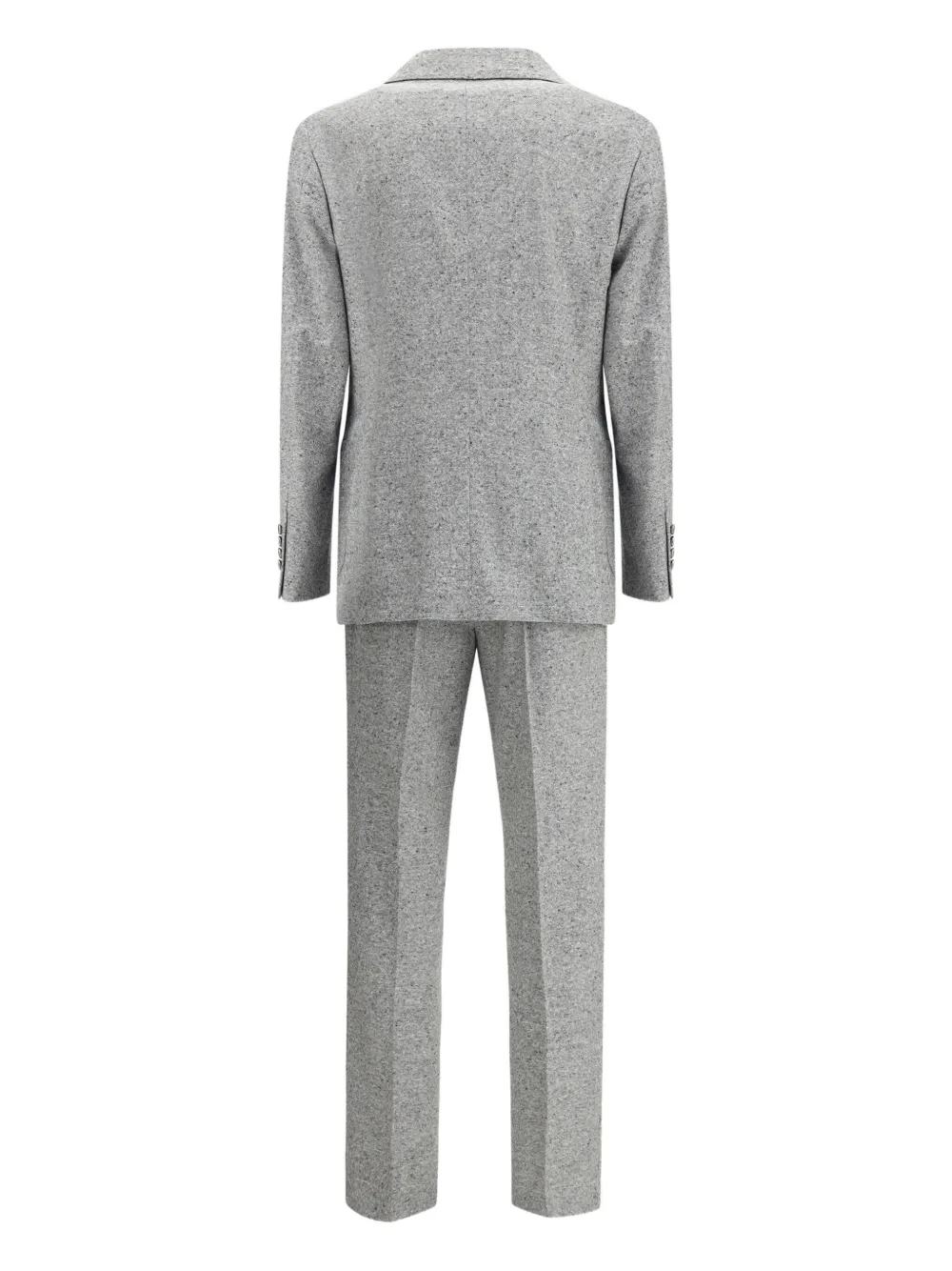 Brunello Cucinelli double-breasted textured suit Grijs
