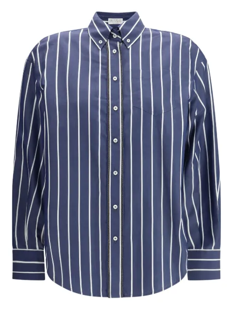 Brunello Cucinelli striped button-fastening shirt