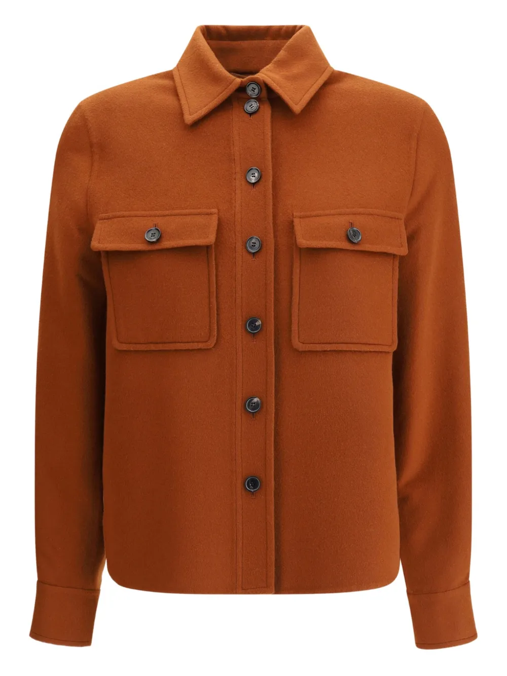 button-front patch-pocket shirt jacket