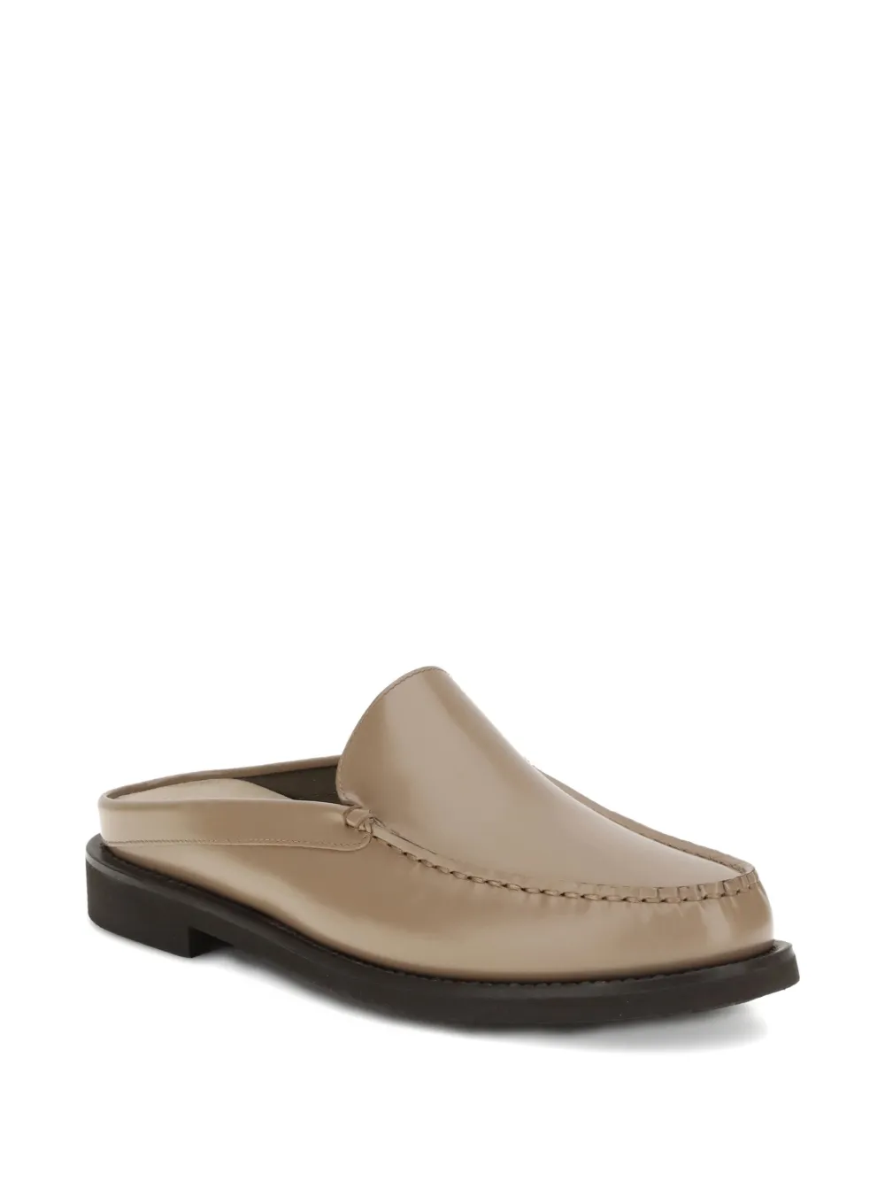 Brunello Cucinelli leather flat mules Neutrals