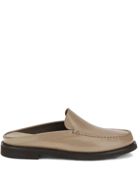 Brunello Cucinelli leather flat mules