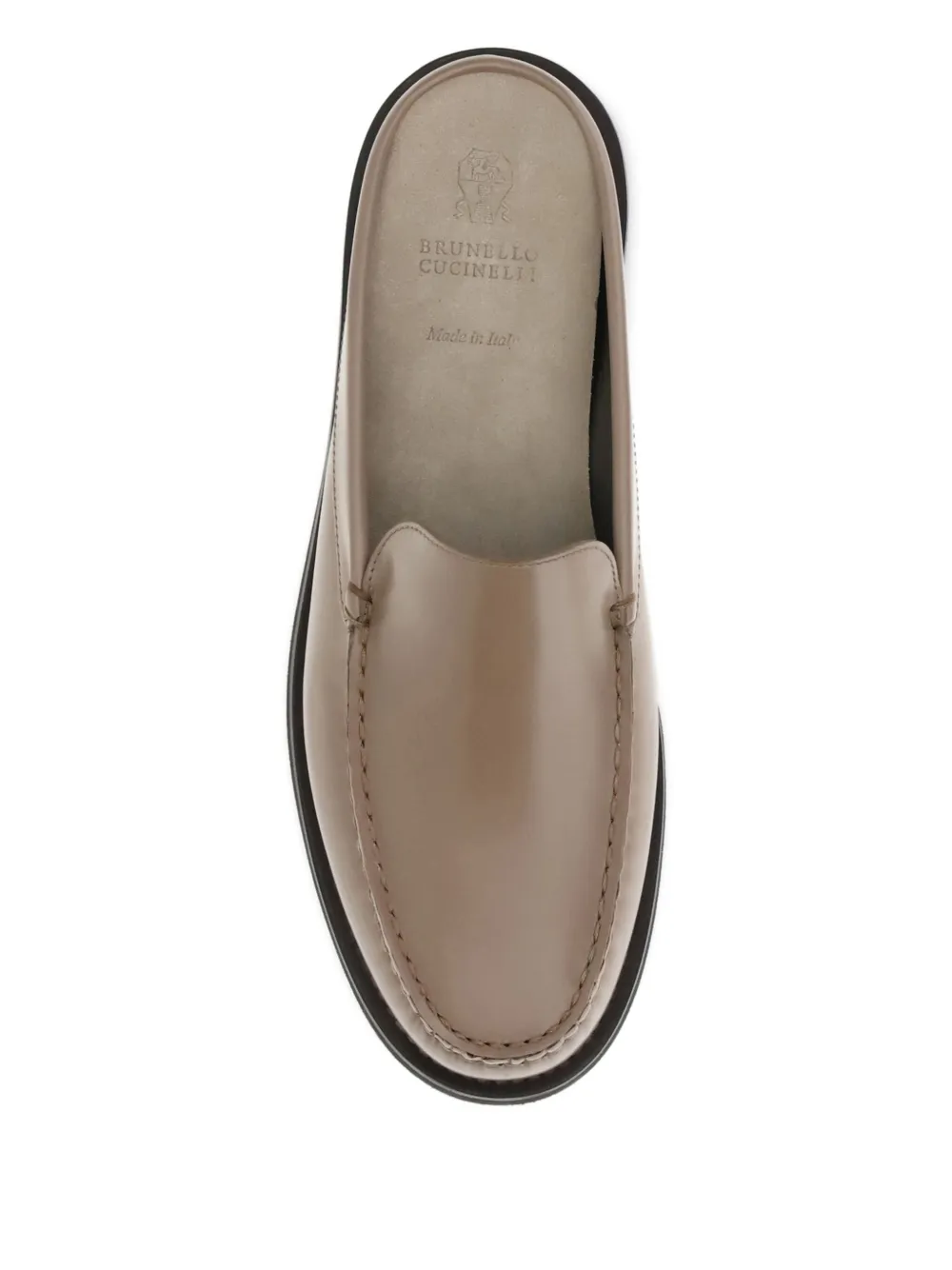Brunello Cucinelli leather flat mules Neutrals