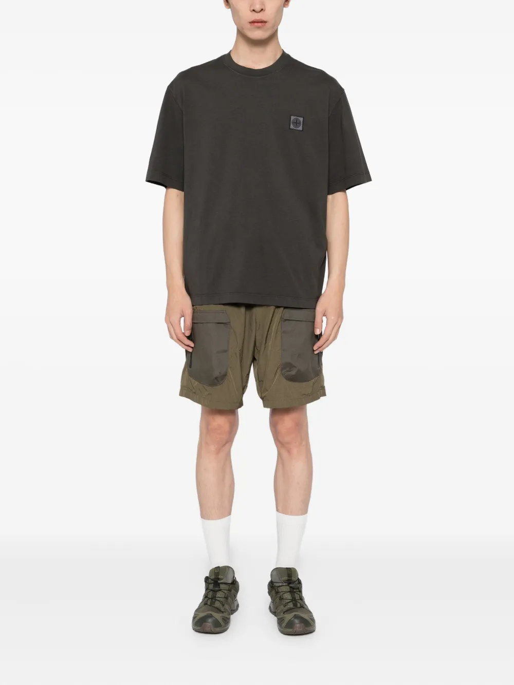 Stone Island T-shirt met Compass-logopatch - Grijs