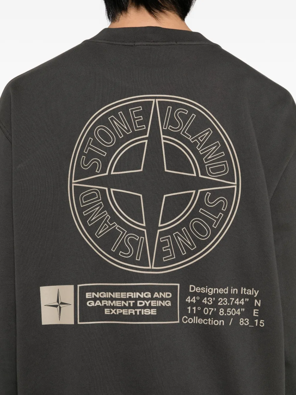 Stone Island Sweater met logoprint Grijs