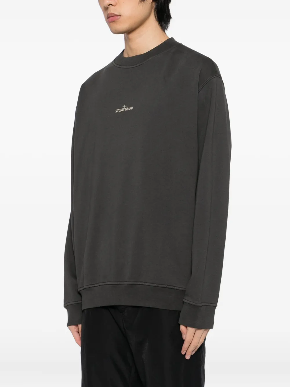 Stone Island Sweater met logoprint Grijs