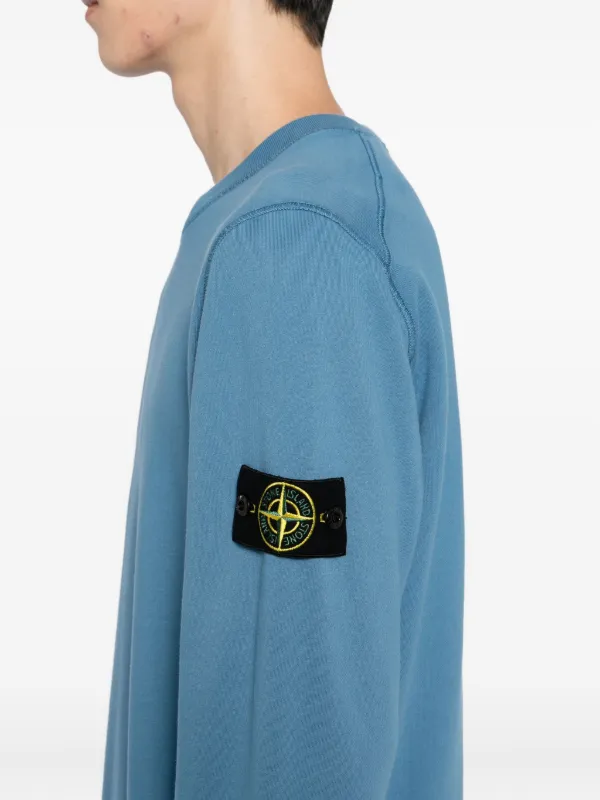 Stone Island Badge Crew Sweatshirt Blue FARFETCH BH