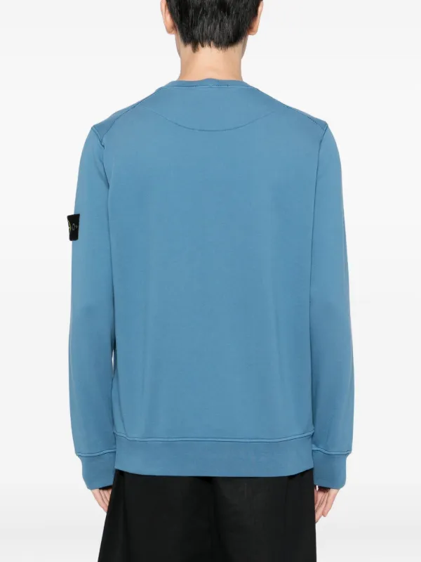 Stone Island Badge Crew Sweatshirt Blue FARFETCH BH
