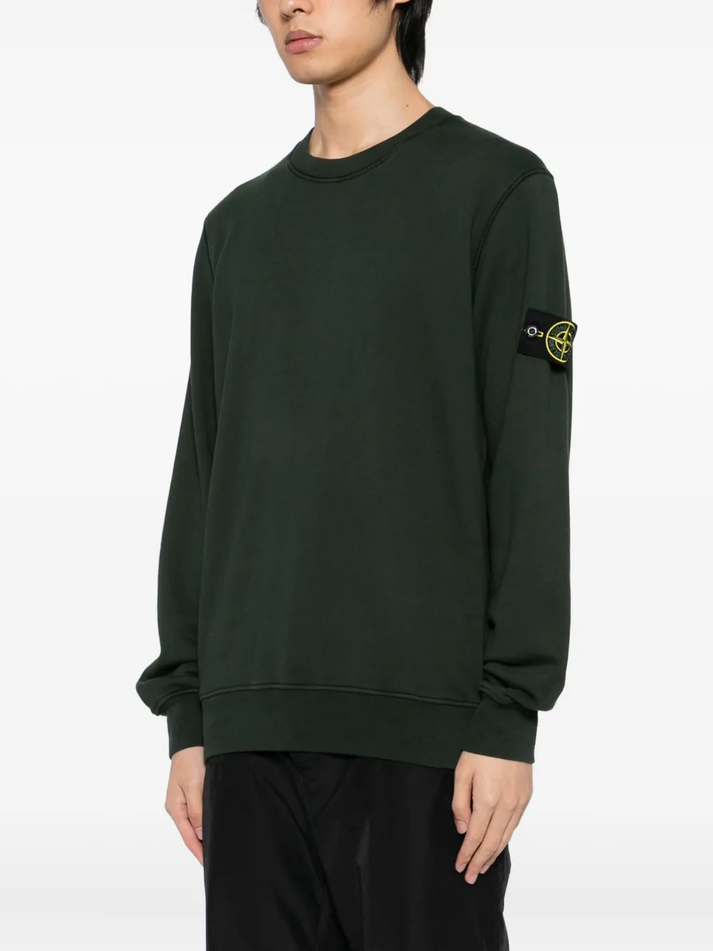 Stone Island Badge sweater met ronde hals Groen
