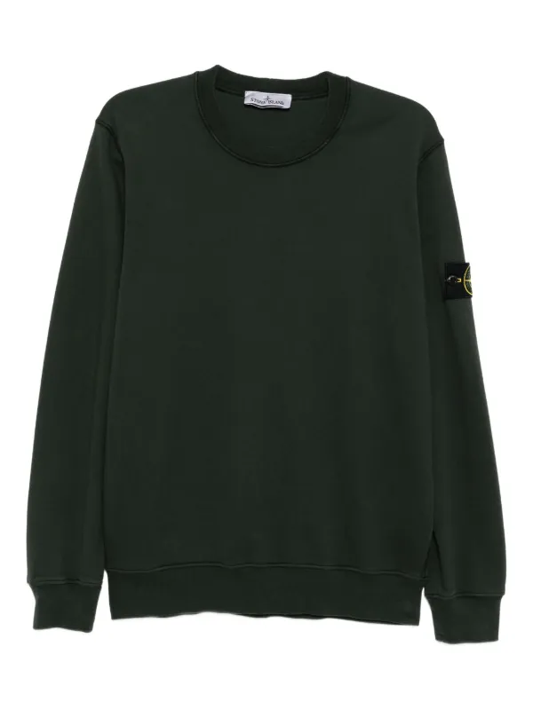 Stone Island Badge Crew Sweatshirt Green FARFETCH VN
