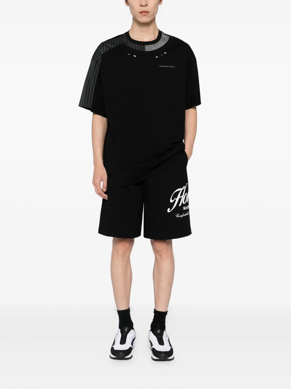 HOMIES MARBELLA Shorts met geborduurd logo - Zwart