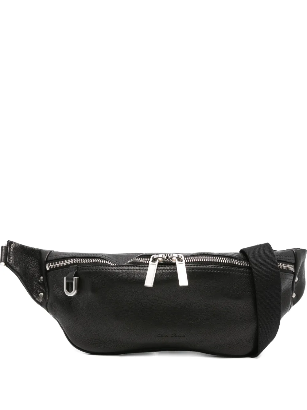 Rick Owens leather zip-fastening belt bag Zwart