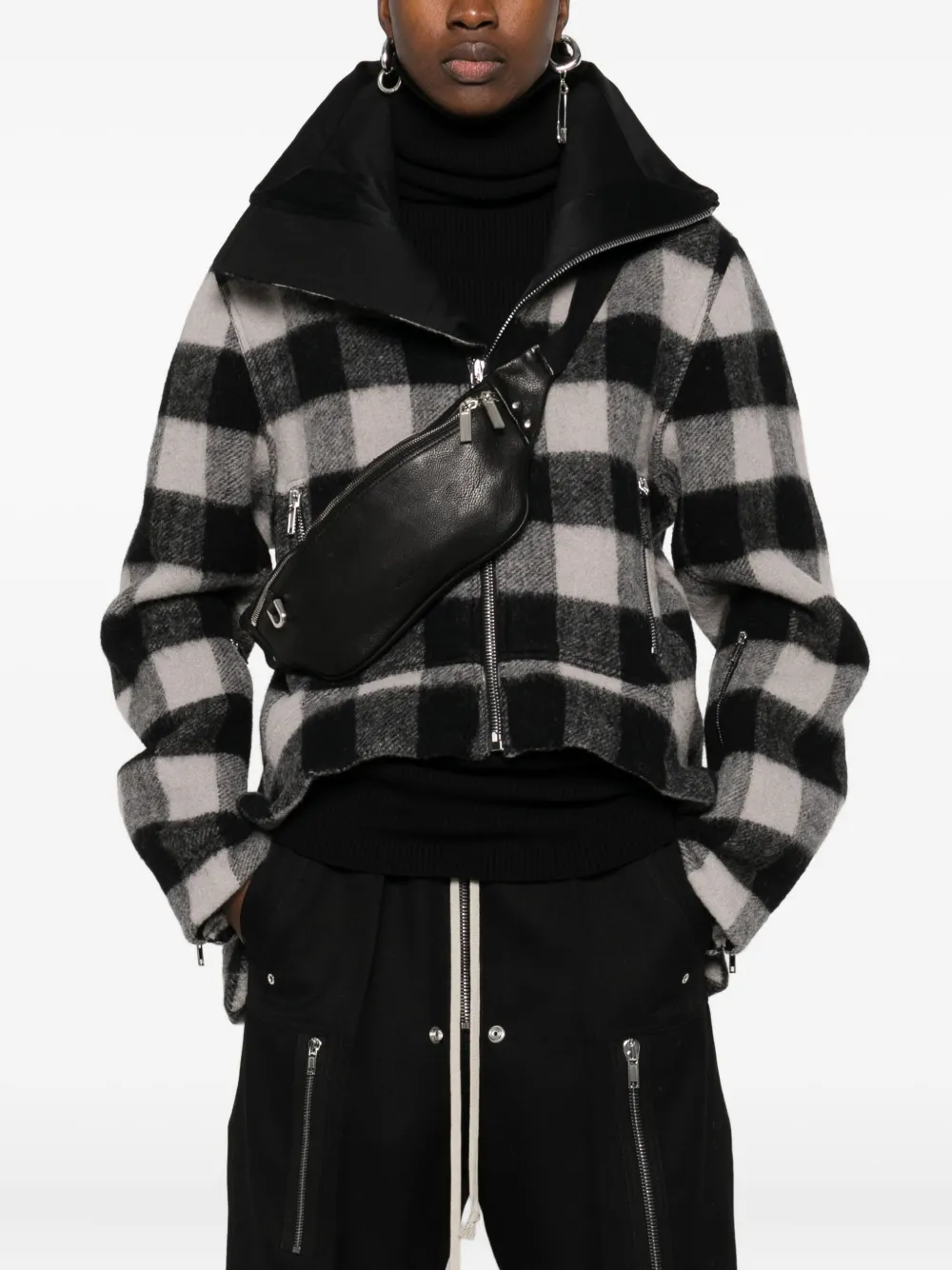 Rick Owens leather zip-fastening belt bag - Zwart