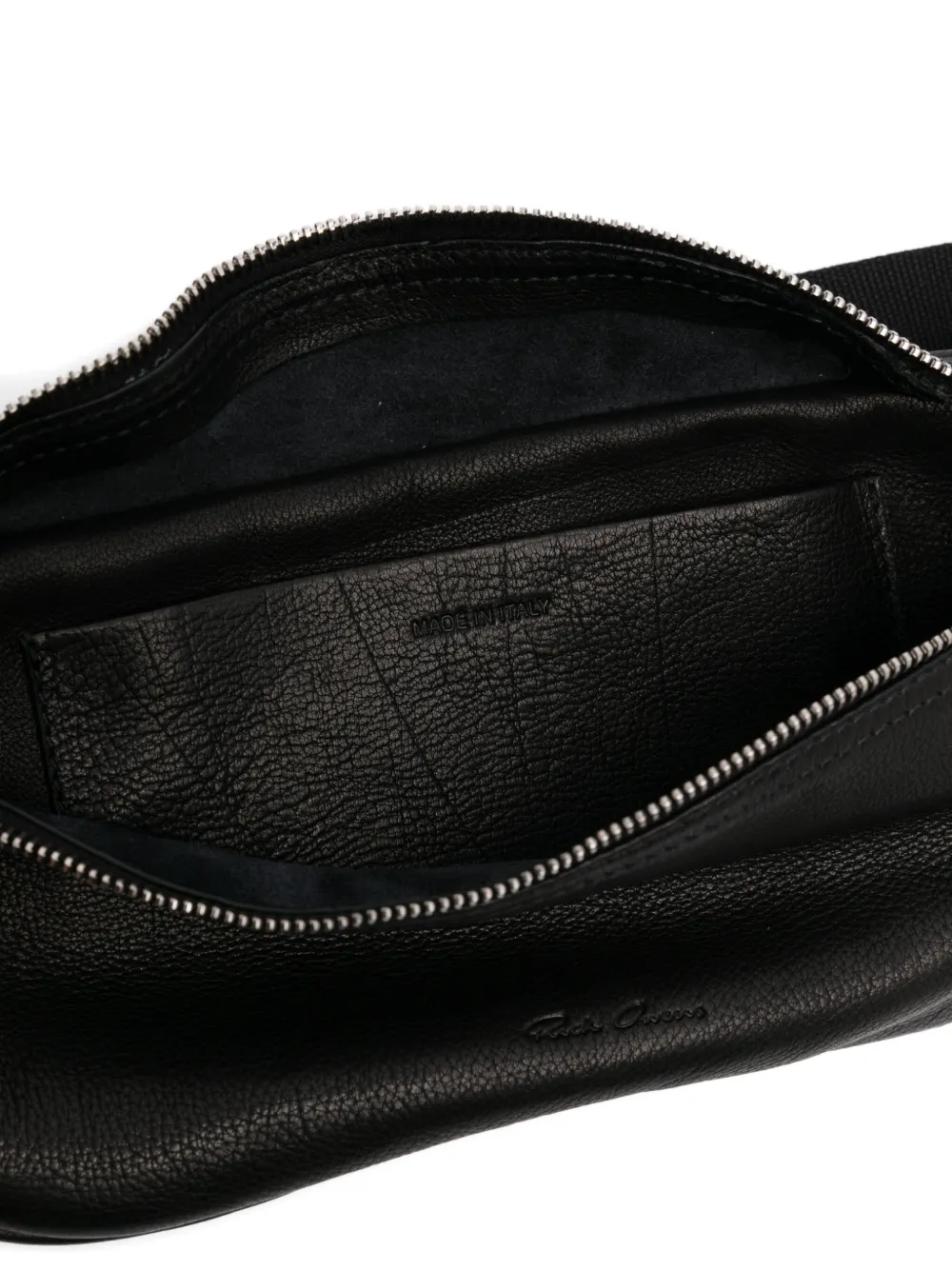 Rick Owens leather zip-fastening belt bag Zwart