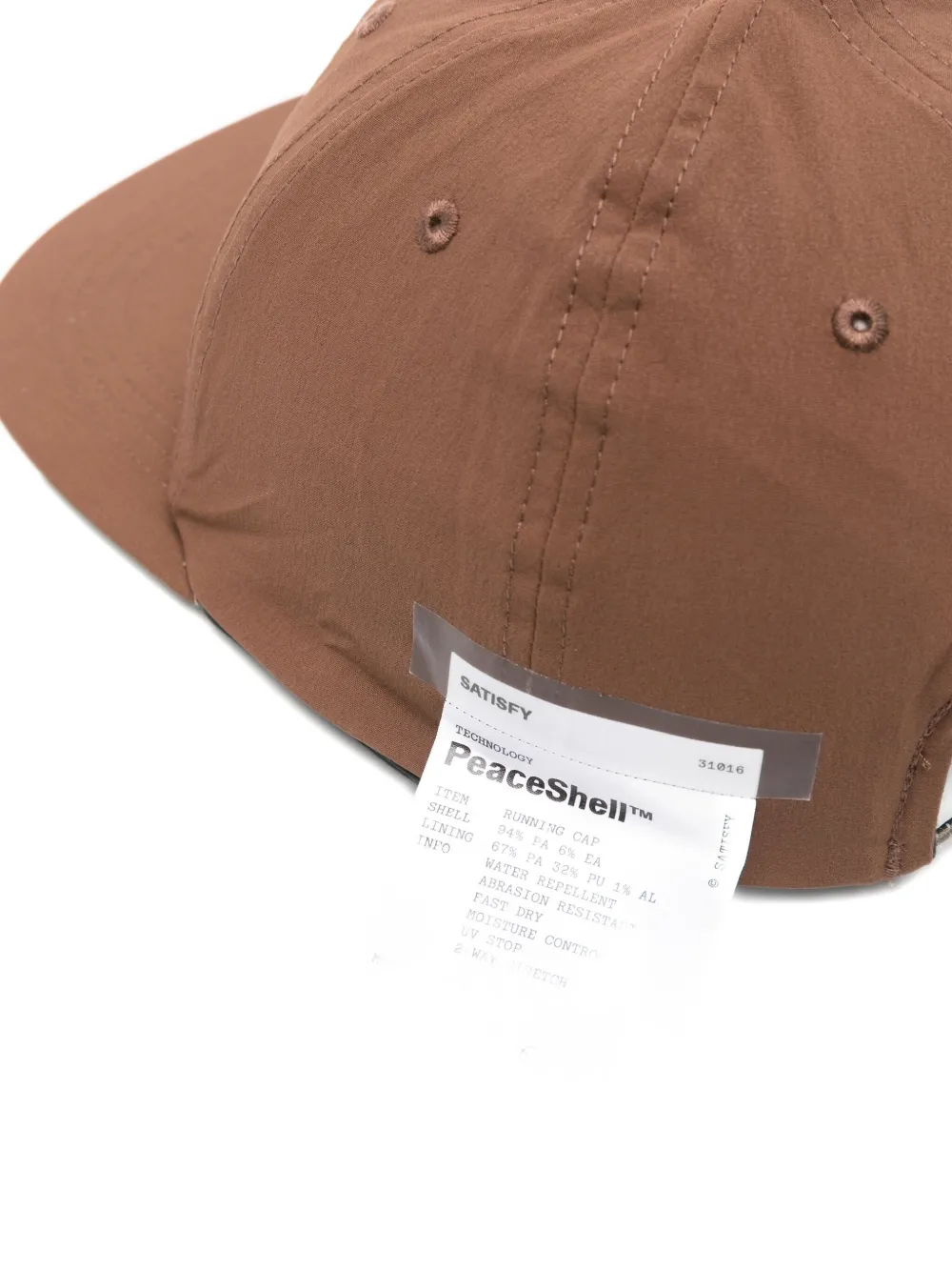 Satisfy Logo-embroidered Cap In Brown