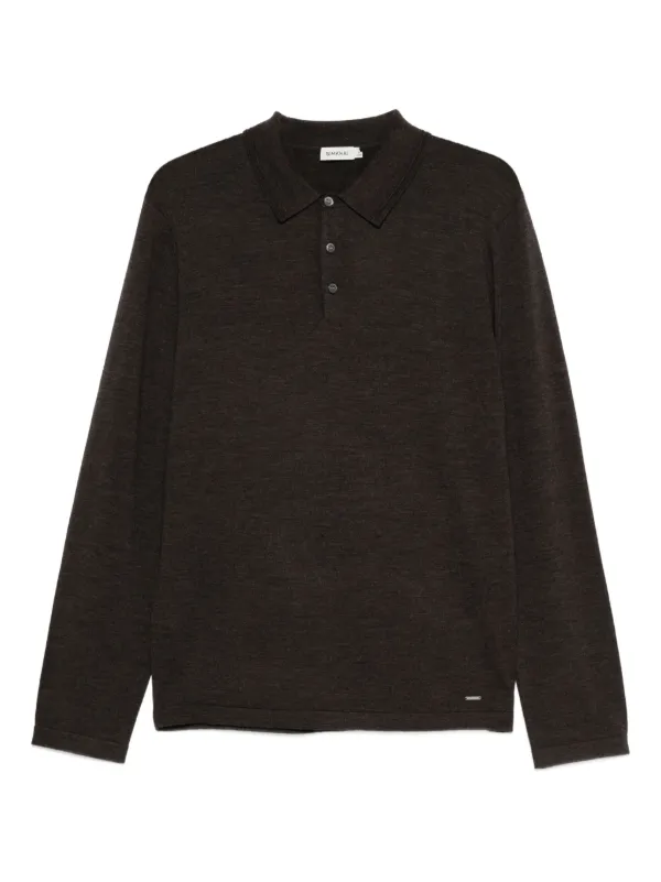 Simkhai Wool Polo Shirt in Brown