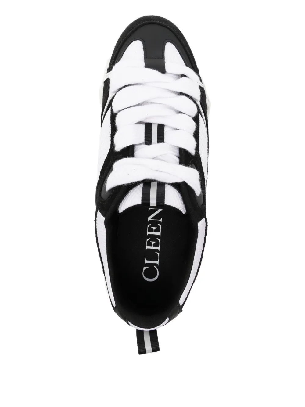 Cleens Essential Skate Panelled Mesh Sneakers In White