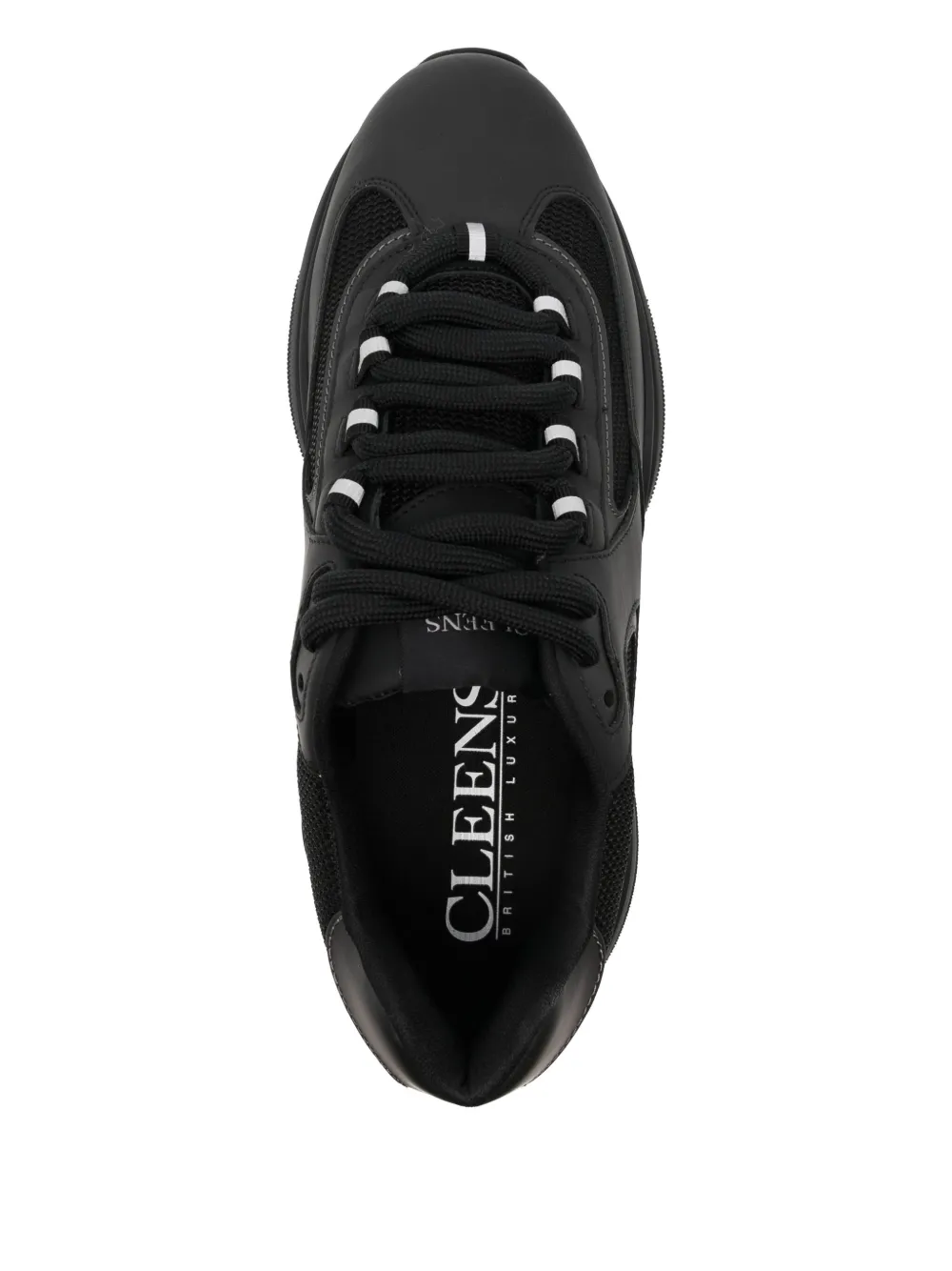 Cleens Podium Panelled Mesh Sneakers In Black