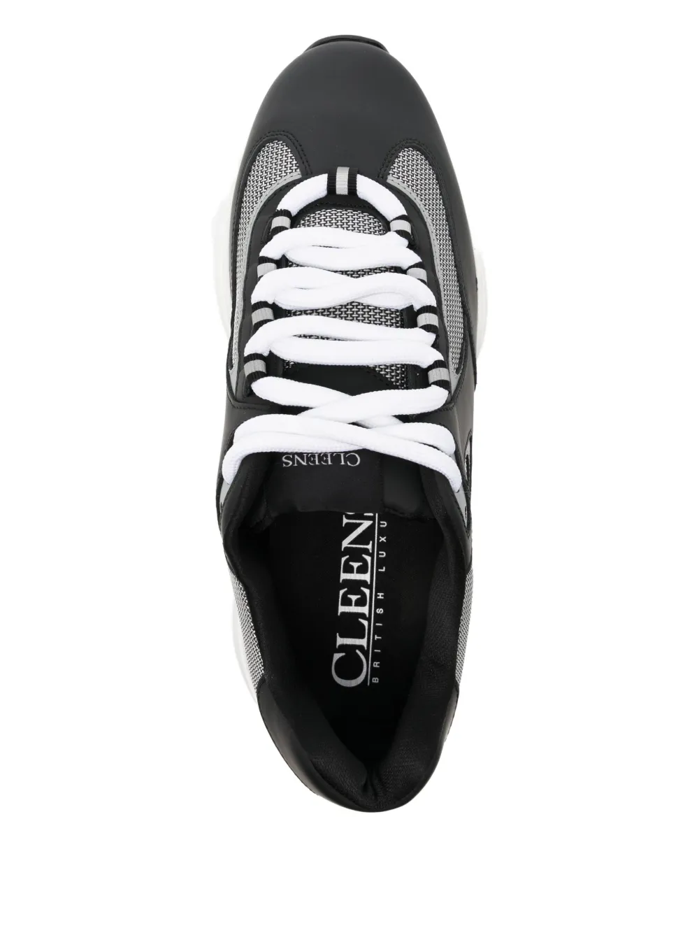 Cleens Podium Panelled Mesh Sneakers In Black