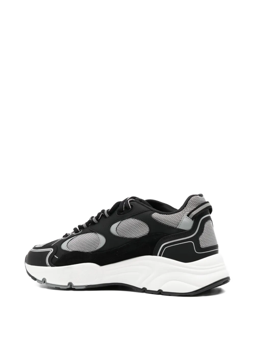 Cleens Pulse Runner Panelled Mesh Sneakers In Black