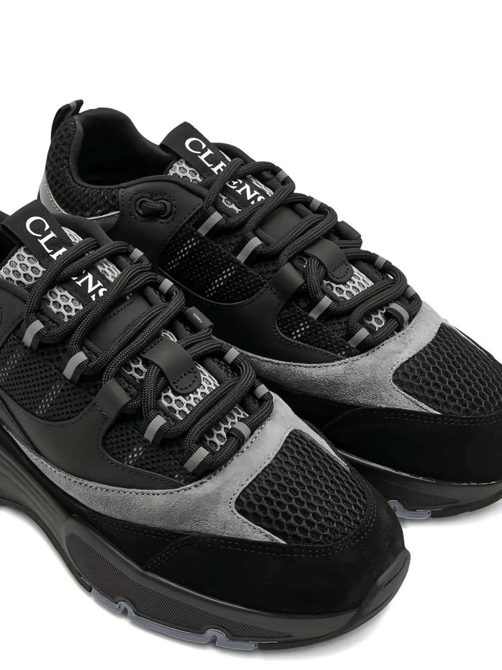 Cleens Aero Panelled Mesh Sneakers In Black