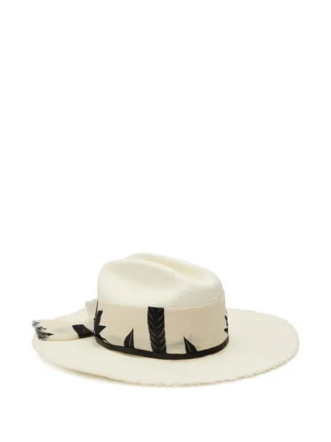 Sensi Studio printed long-brim scarf sun hat