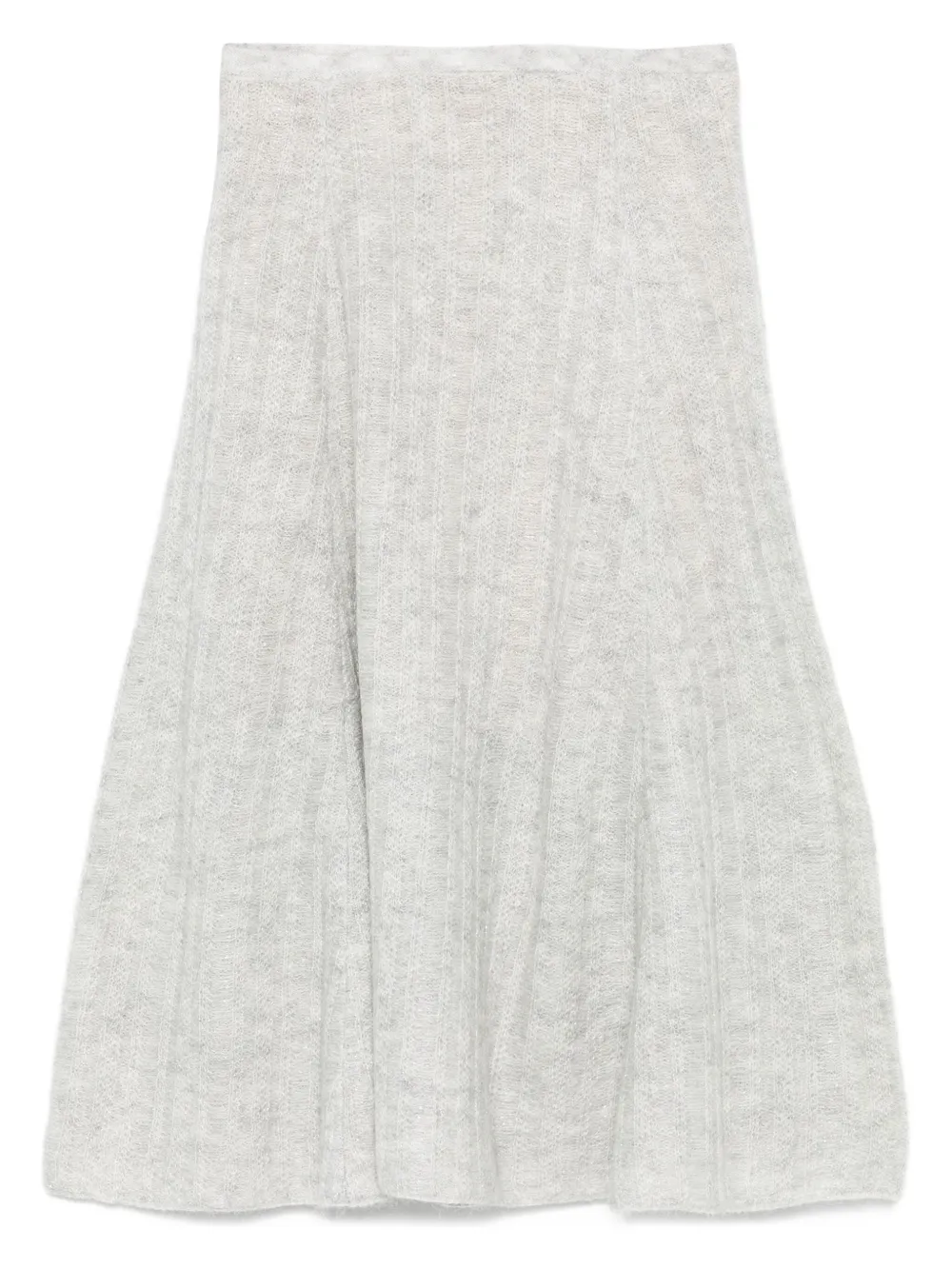 TWINSET ribbed flared midi skirt Grijs
