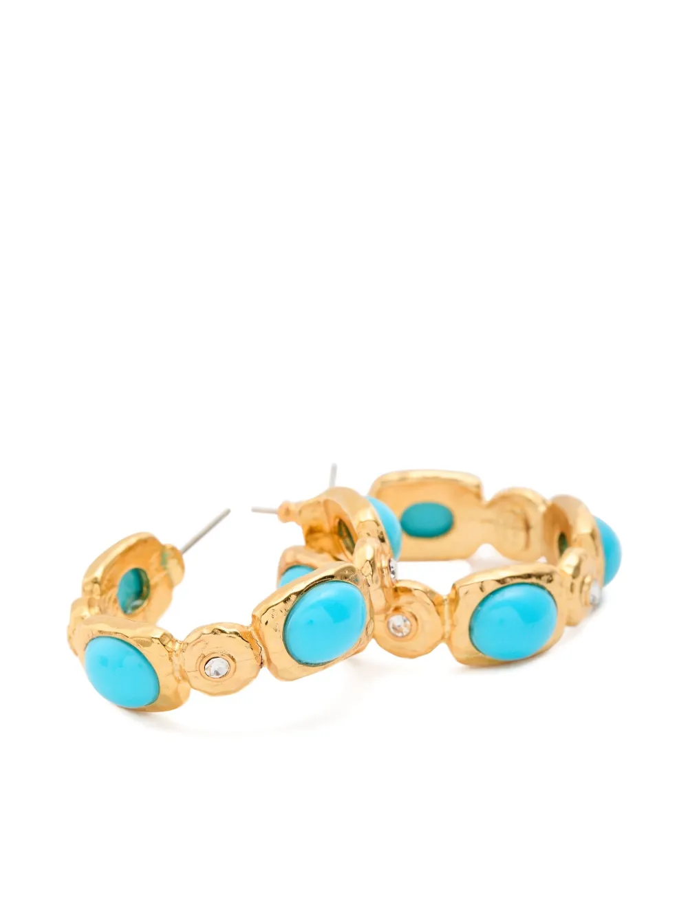 Kenneth Jay Lane cabochon hoop earrings | Image 2