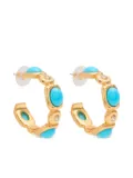 Kenneth Jay Lane cabochon hoop earrings - Gold
