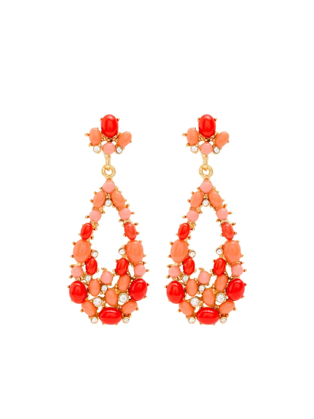 Kenneth Jay Lane beaded teardrop earrings | Gold | Image 1
