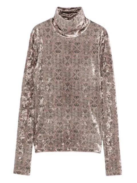 Pierre-Louis Mascia geometric-pattern velvet top