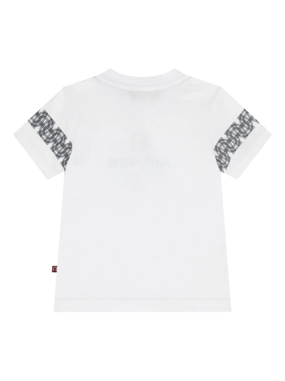 Aigner Kids T-shirt met logodetail op de mouw 001 WHITE