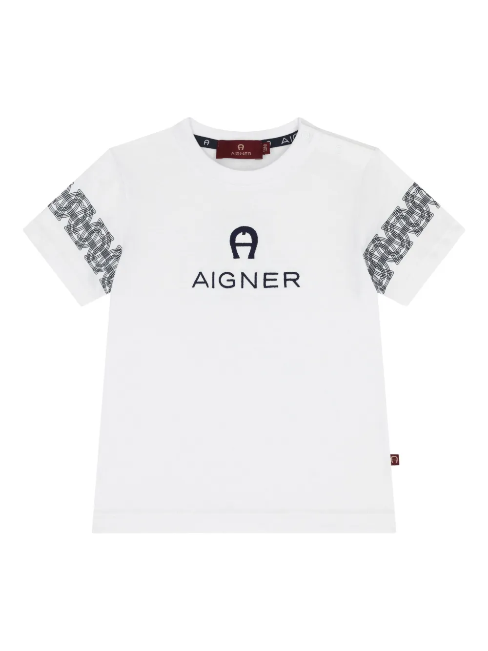 Aigner Kids logo-detail sleeve T-shirt 001 WHITE