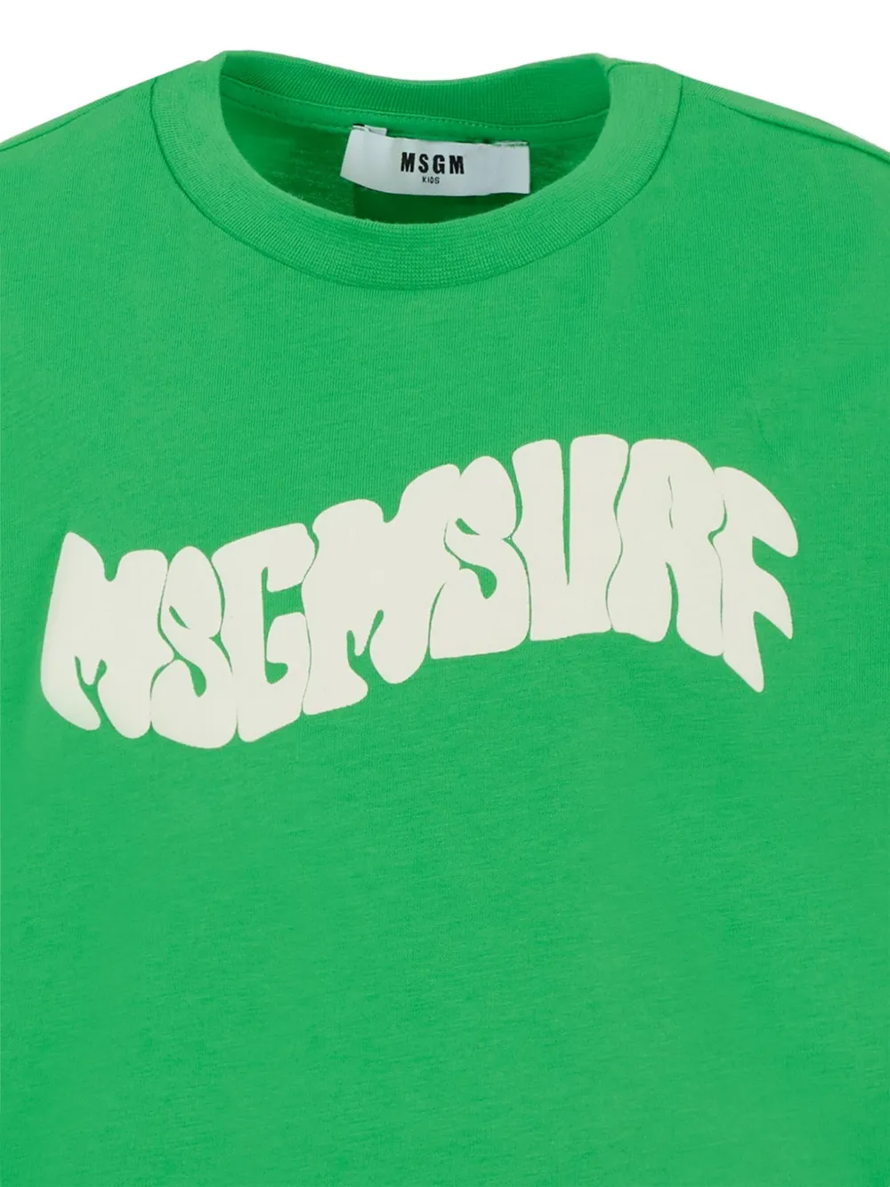MSGM Kids logo-print short-sleeve T-shirt Groen